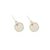 Stud Earrings 2023 White Mother Shell High Quality Gold Plated Waterproof Jewerlry S925Silver Needle Earring For Women Daily Sweet Wear