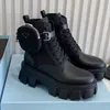 Homens Mulheres Designers Rois Botas Ankle Martin Botas e Bota de Nylon Militar Inspirado Botas de Combate Nylon Bouch Anexado ao Tornozelo 35-42 com Sacos