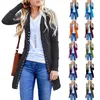 Hoodies femininos cardigans longos para mulheres mangas frontais abertas leve outono botão para baixo cardigan suéteres