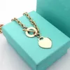 Tiffanyyy Bijoux Designer Collier Collier en Or Pendentif en Forme de Coeur Or Rose Saint Valentin Lettre en Argent Sterling Hommes et Femmes