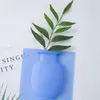 Vasos vaso de silicone 2 pcs reutilizável parede montada flor pegajosa removível auto adesão hidroponia plantador para vidro de porta de geladeira