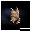 Szpilki broszki vintage motyl skrzydła bajka wysokiej jakości emalia broszka 2 kolory 2021 Angel Designer Biżuter