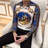 2019 Print Shirts New Baroque Slim Fit clothing punk style Party Club Shirt Men Camisa Male Long Sleeve Shirt tops S-4XL193p