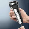 Electric Shavers Washable Wet Dry Electric Shaver Men LCD Display Razor Rechargeable Beard Trimmer Bald Head 3-blade Shaving Machine System x0918