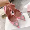 Designer damskie sandały o wysokim obcasie buty palce palce stopa słonecznika kryształowy klamra ozdobiona sandał Sandal Sandal Modna 10 cm Skórzowa skóra Sole Kobiety SHO