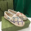 Espadrillas Espadrillas in pelle di vitello da donna Mocassini firmati in pelle di tela bianca Scarpe moda Scarpe basse Ragazze estive Lady Jacquard