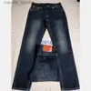 Męskie dżinsy prawdziwe dżinsy Długie spodnie Męskie Linia Super Religia Jeans Ubrania Man Casual Blue Black Denim Spods M2918 L230918