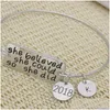 Charm-Armbänder, modisches Armband, inspirierender Schmuck, hohe Qualität, She Believed Cod So Did 2022 K B130Charm Charmcharm Drop Delivery Dhtlg