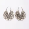 Boucles d'oreilles pendantes Vintage couleur argent fleurs goutte breloques évider géométrie alliage métal pour femmes bijoux accessoires 18208