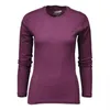 100 ٪ Merino Wool Tops قميص النساء من النبيذ الحراري للملابس الداخلية طويلة الأكمام خفيفة الوزن طبقة قاعدة الطبقة القاعدة الأوروبية 160gsm 201113315x