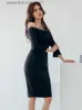 基本的なカジュアルドレス韓国スタイルの女性のためのエレガントなドレス2022スラッシュネックストラップミディスリットセクシーなストリート衣服