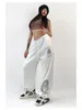 Pantaloni da donna HOUZHOU Hip Hop Y2K Pantaloni sportivi bianchi Donna Harajuku Streetwear Graphic Baggy Sport Oversize Casual Wide