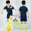 Jerseys Kids Football Jersey Tracksuit Criança Futebol Esportes Uniformes Meninas Meninos Jogar Bola Sportswear Kits Colete Terno de Futebol Infantil 230915