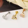 Ohrstecker 1 stück Herz Edelstahl Schraube frauen Ohr Zirkon Lippe Augenbraue Piercing Gold Farbe Körperschmuck Großhandel