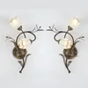 Wall Lamp American Village Flowers Lamps Iron Art Led For Living Room Bedroom Restaurant Tea Shop Loft Decor Sconce Indoor Light