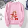 Bluzy damskie M Kobiet okrągły szyi Bluza z długim rękawem świąteczny nadruk pullover swobodny