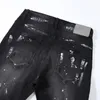 Pb Purple Jeans Skinny Leg Black Color Paint Wash Distressed Stretch Denim