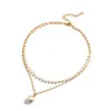 Chaînes Vintage baroque irrégulière perle serrure collier géométrique Aangel pendentif amour colliers pour femmes Punk bijoux 264H