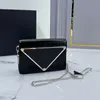 7A Fashion Genuine Leather Women Metal Triangle Sign Chain Shoulder Crossbody Bags Lady Purse Messenger Bag Designer Handbags Wallets Female Underarm q2z8#