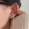 Orecchini a bottone Tragus Piercing al cuore per le donne Semplice rosa blu zircone color argento Daith lobo orecchio gioielli cartilaginei