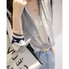 Women's Blouses Korean Style Chic Striped Print Office Lady Button Up Shirts 2023 Spring Casual Commute Long Sleeve Loose Tops For Women