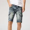 Jeans pour hommes Kiovno Fashion Hommes Cargo Casual Denim Shorts Droite Lavé Court pour Homme Taille 29-38 Multi Pockets1260R