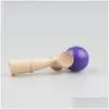 Nauka zabawek Kids Kendama Wooden Skillf Jling Ball Relief Educational Toy for ADT Dzieci Outdoor Sport 18x6cm Drop Prezenty E DHK6G