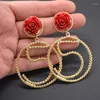 Baumeln Ohrringe SHIFEEL 2023 Mode Frauen Schmuck Einfache Acryl Blumen Nummer 5 Großen Kreis Tropfen Böhmen Retro Lange Pendientes