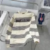 Women's Hoodies Sweatshirts Y2K WE11DONES VIRZS Striped Round Neck Hoodies Women Men Fashion Sweater Letter Embroidery Casual Long Sleeve Knit T Shirt Gift 230918
