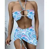 Costume da bagno da donna 2023 Costume da bagno bikini sexy con stampa divisa in tre pezzi all'ingrosso