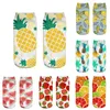 Ananas drôle pastèque fruit imprimé chaussettes courtes femelles 3d harajuku kawaii coton doux respirant happy basse chaussette de cheville