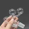10pcs Big Size Bent Curve Glass Oil Burner Pipe with 3cm Big Head Bowl Thick Pyrex Hookah Accessories 10mm 14mm 18mm Male Female Tobacco Tool
