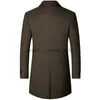 Kadın Yün Karışımları Erkekler Uzun Kış Ceketleri Trench Coats% 40 Yün Karışımları Yeni Sonbahar Kış Paltoları Erkek İş Gündelik Yün Trençkotları Boyut 4xll230918