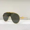 Sonnenbrille Spoiler -Maskenbrille in Metall mit einem tonalen Anagramm am Arm 100% UVA/UVB -Schutzdesigner Mode Sonnenbrille 40107 Metallrahmte Sonnenbrille