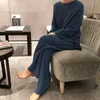 Dames slaapkleding vrouwen huiskleding pyjama sets lange mouw trui broek broek gebreide pullover top rechte casual herfst warme loungewear los