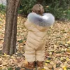 Romper per bambini in giunta giù per bambini salti da ragazzo per bambini vestiti per ragazze abiti da neve cappotto invernale spesso soprabito per neonati tz305 230918