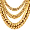 Kedjor u7 halsband för män miami kubansk länk guldkedja hiphop smycken långt tjockt rostfritt stål stort chunky halsbands gåva n453247k