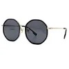 Kadınlar için yuvarlak erkek güneş gözlüğü Tasarımcı Güneş Gözlüğü Lüks Marka Gözlükleri Unisex Seyahat Güneş Gözlüğü Siyah Gri Plaj Metal Çerçeve Avrupa Güneş Gözlüğü Lunette