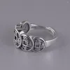 Cluster Ringen 2023 Echte S925 Zilveren Sieraden Vrouwen Ring Thaise Mode Voor Model Lucky Vijf Keizers Geld Ri