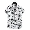 Beach Shirts Men Summer Vacation Camisas Para Hombre White Printed Short Sleeve Button Down Hawaiian Shirts For Men Blouse232K