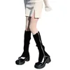 Autumn Winter Women's Leg Warmer Solid Color Zipper Boot Cover Cuff Strumps Socks Girls Mode