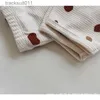 Kobietowa odzież sutowa Danii odzież domowa dziecięca piżama drukowany garnitur Nordic Waffle Ubrania dla niemowląt Autumn L230918