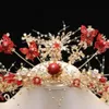 Barrettes à pinces à cheveux, accessoires de mariage chinois rouge, Liusubu Shake Fengguan, vêtements anciens LB192w