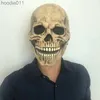 Accessoires de costumes Halloween Squelette Crâne Masque Hallowmas Peur Plein Visage Flexible Masques De Bouche Latex Couvre-chef Party Reunion Props Cosplay BH4894 WLY L230918
