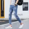 Männer Hosen Jeans Hose Männer Zerrissene Capris Koreanische Mode männer Dünne Casual Hosen J230918