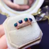 Cluster Rings Natural Black Opal Ring 925 Silver Certified 4x5mm Burst Flash Gemstone Girl's Holiday Gift Free Product