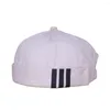 Bérets Kpop Stripe Skullcap Docker Cap pour hommes unisexe marin chapeaux femmes seau casquettes sans bride Hip Hop réglable propriétaire chapeau