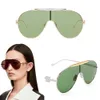 Sonnenbrille Spoiler -Maskenbrille in Metall mit einem tonalen Anagramm am Arm 100% UVA/UVB -Schutzdesigner Mode Sonnenbrille 40107 Metallrahmte Sonnenbrille