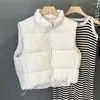 Gilets pour femmes Mode hiver chaud Harajuku style vêtements d'extérieur veste sans manches dames vêtements de travail décontracté vintage col montant gilet pour femmes