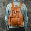 Rucksack Luufan Anti-Diebstahl-Herren-Rucksack aus echtem Leder, wasserdicht, Laptop-Tagesrucksack, Damenrucksack, Schultasche, Reiserucksack für Herren